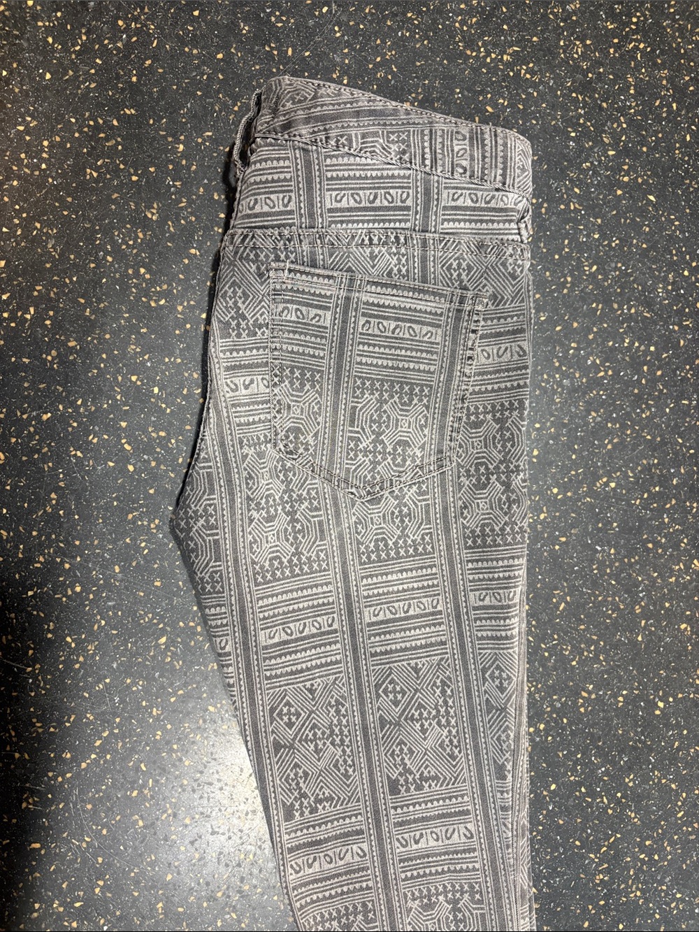 Free People Grey Patterned Skinny Jeans - Picture 3 of 3
